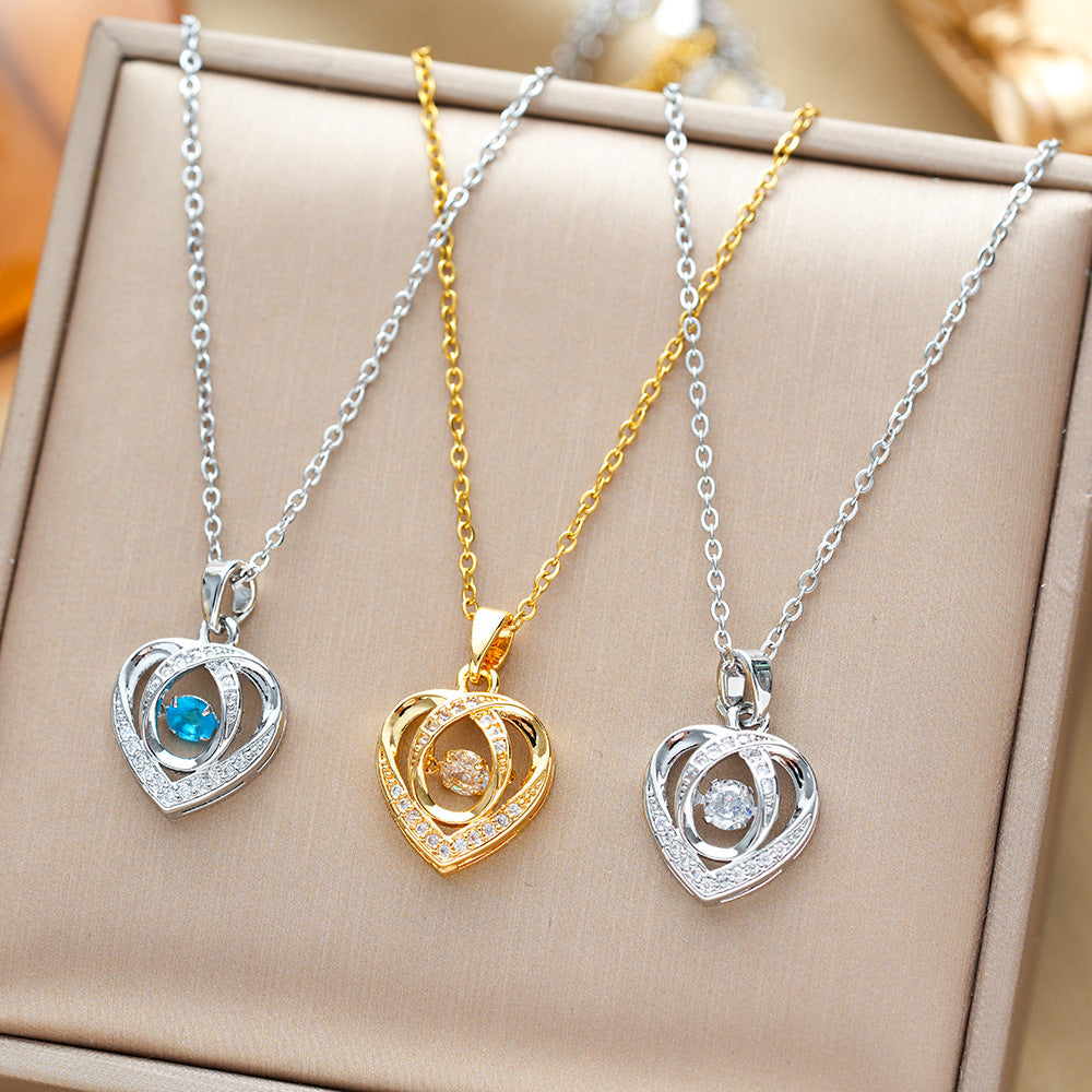 Fashion Dancing Love Necklace With Rhinestone