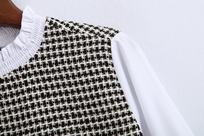 Tweed panel shirt