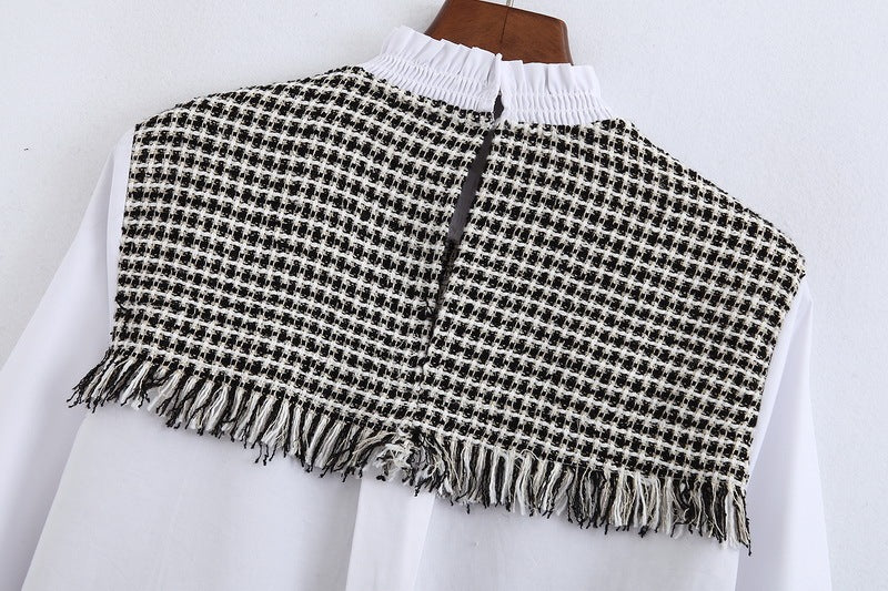 Tweed panel shirt