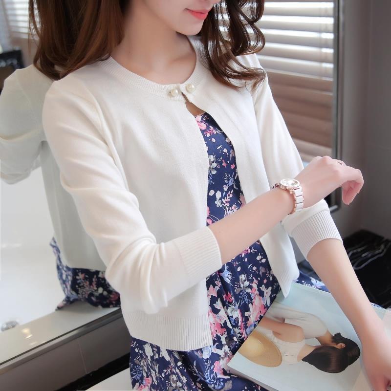Knit Sweater Women's Thin Cardigan Short Outer Jacket