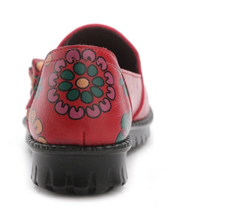 Ethnic Style Mother Shoes Autumn Women Soft-Soled Lazy Shoes Comfortable Women's Shoes Middle-Aged And Elderly Flat Shoes