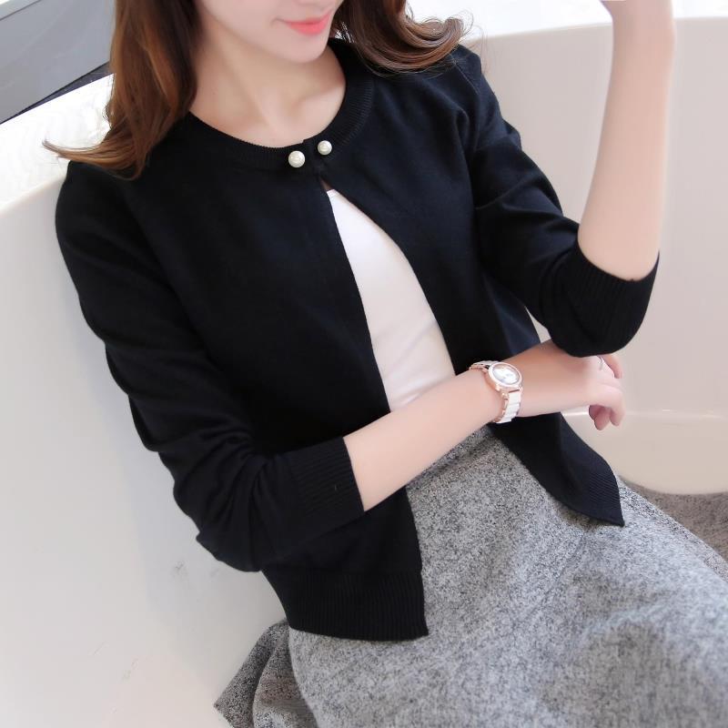 Knit Sweater Women's Thin Cardigan Short Outer Jacket
