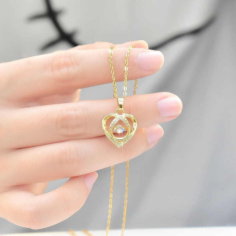 Fashion Dancing Love Necklace With Rhinestone