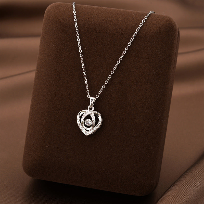 Fashion Dancing Love Necklace With Rhinestone