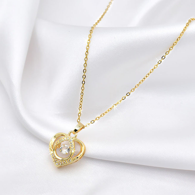 Fashion Dancing Love Necklace With Rhinestone