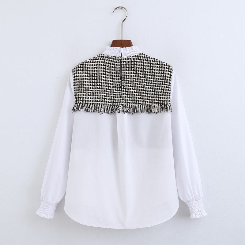 Tweed panel shirt
