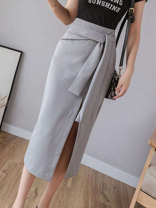 Split web celebrity sexy wrap skirt
