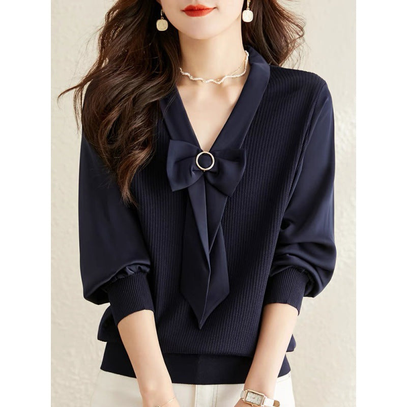 New V-neck Short Temperament Base Sweater