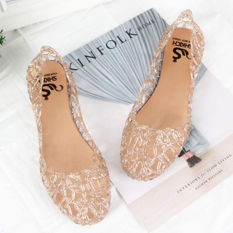 Crystal Jelly Shoes Hollow Mesh Sandals