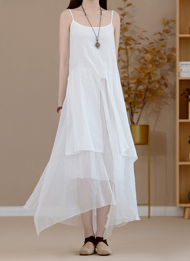 Fashion Spray Dyed Suspender Skirt Base Dress