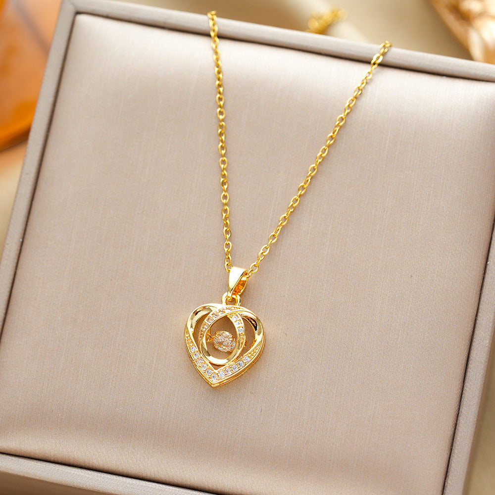 Fashion Dancing Love Necklace With Rhinestone