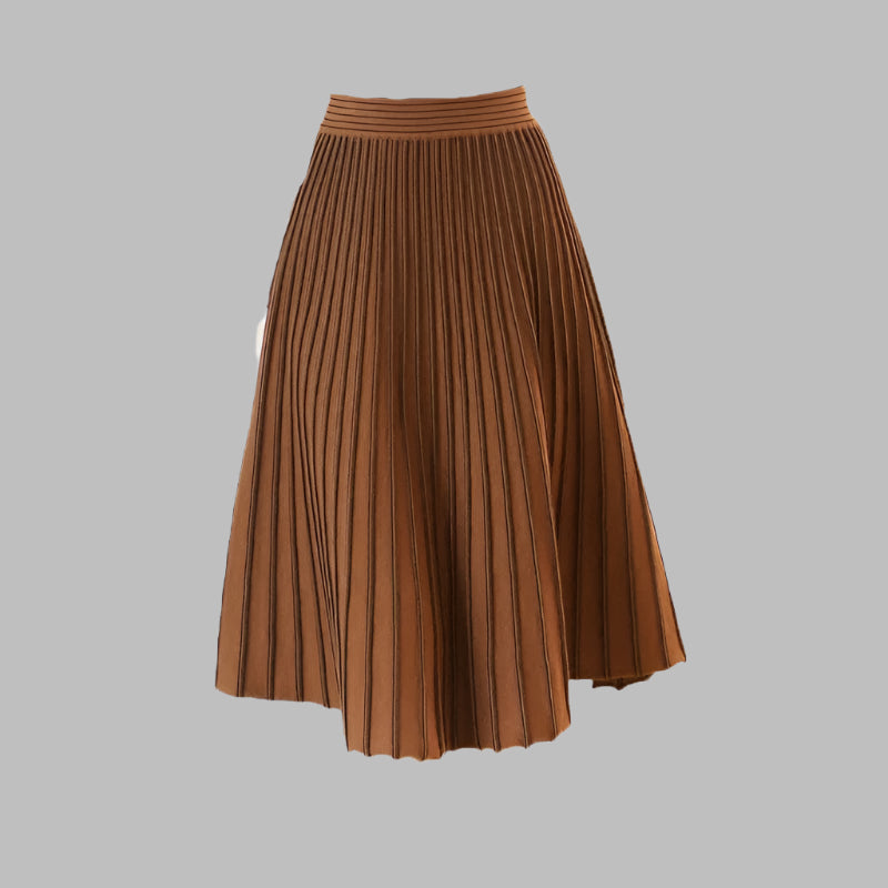 Skirt female solid color was thin knit skirt
