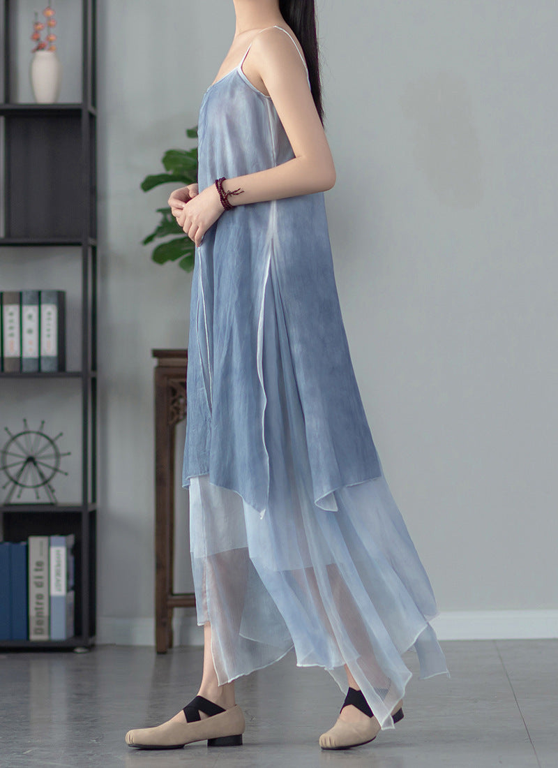 Fashion Spray Dyed Suspender Skirt Base Dress