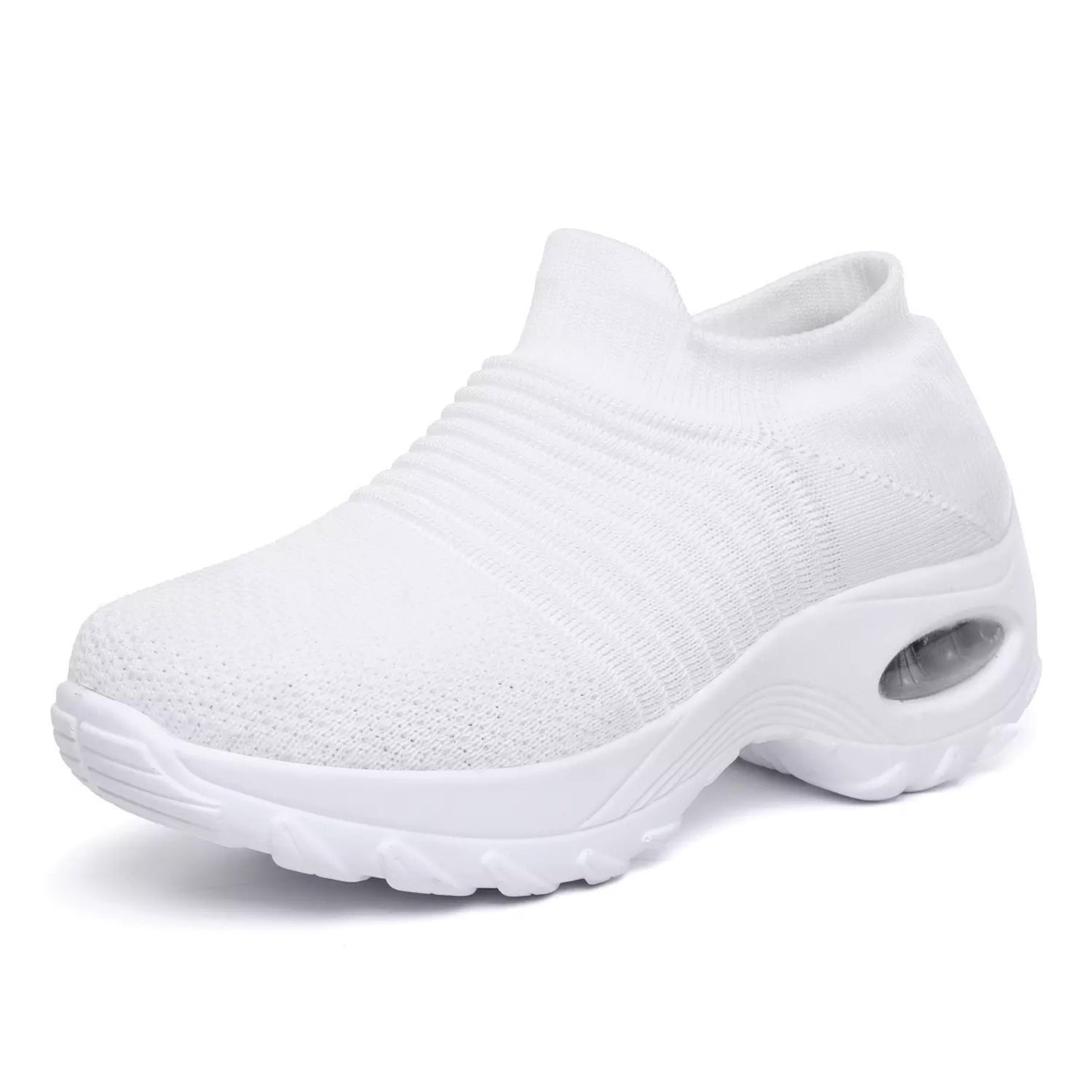 Wedge heel plus size knitted air cushion shoes