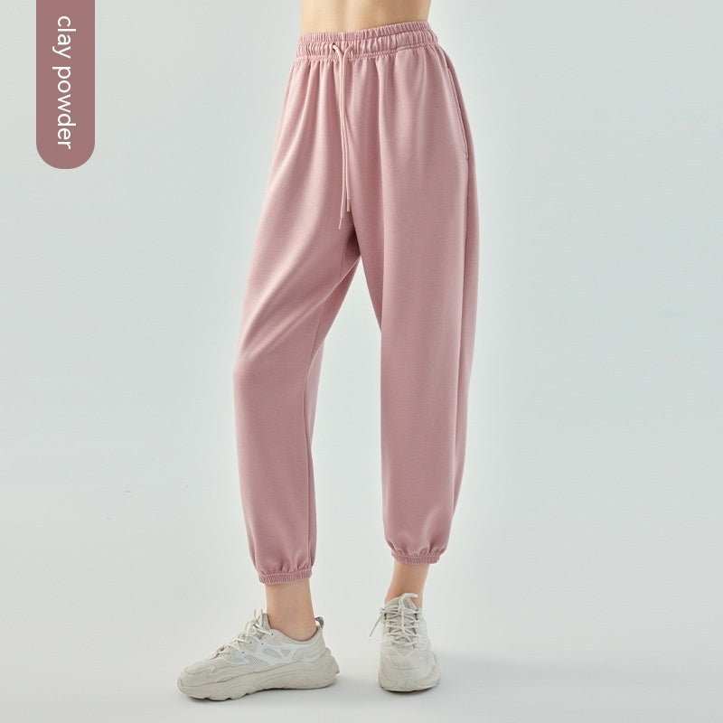 Women's Air Layer Ankle-tied Yoga Leisure Sports Breathable Quick-drying Wide-leg Pants