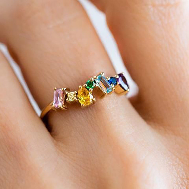 Geometry Pattern Style High-grade Temperament Index Finger Ring