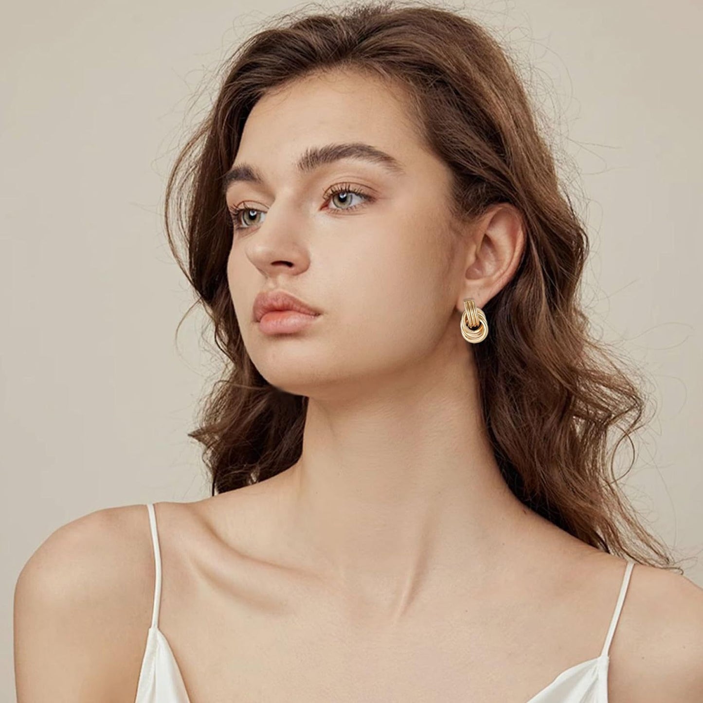 Brass 14K Gold Declaration Geometric Earrings