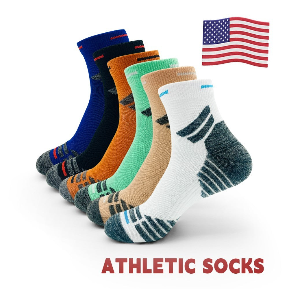 Padded Ankle Socks, 6 Pairs In A Pack. Sports Running Socks