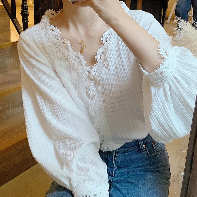 Scheming Shirt Western Style Loose Lace Top T-shirt
