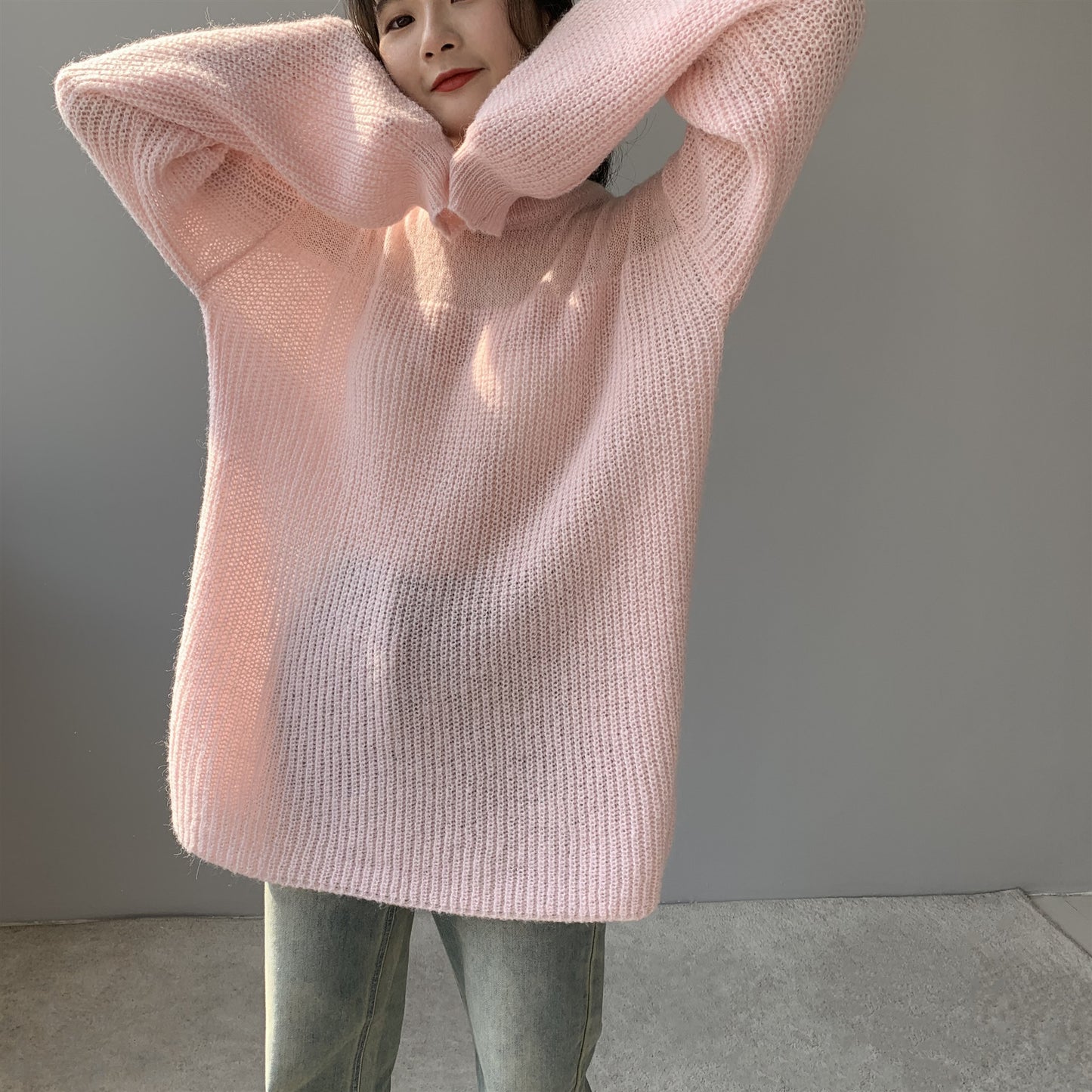 Women's Round Neck Loose Long Sleeve Sweater