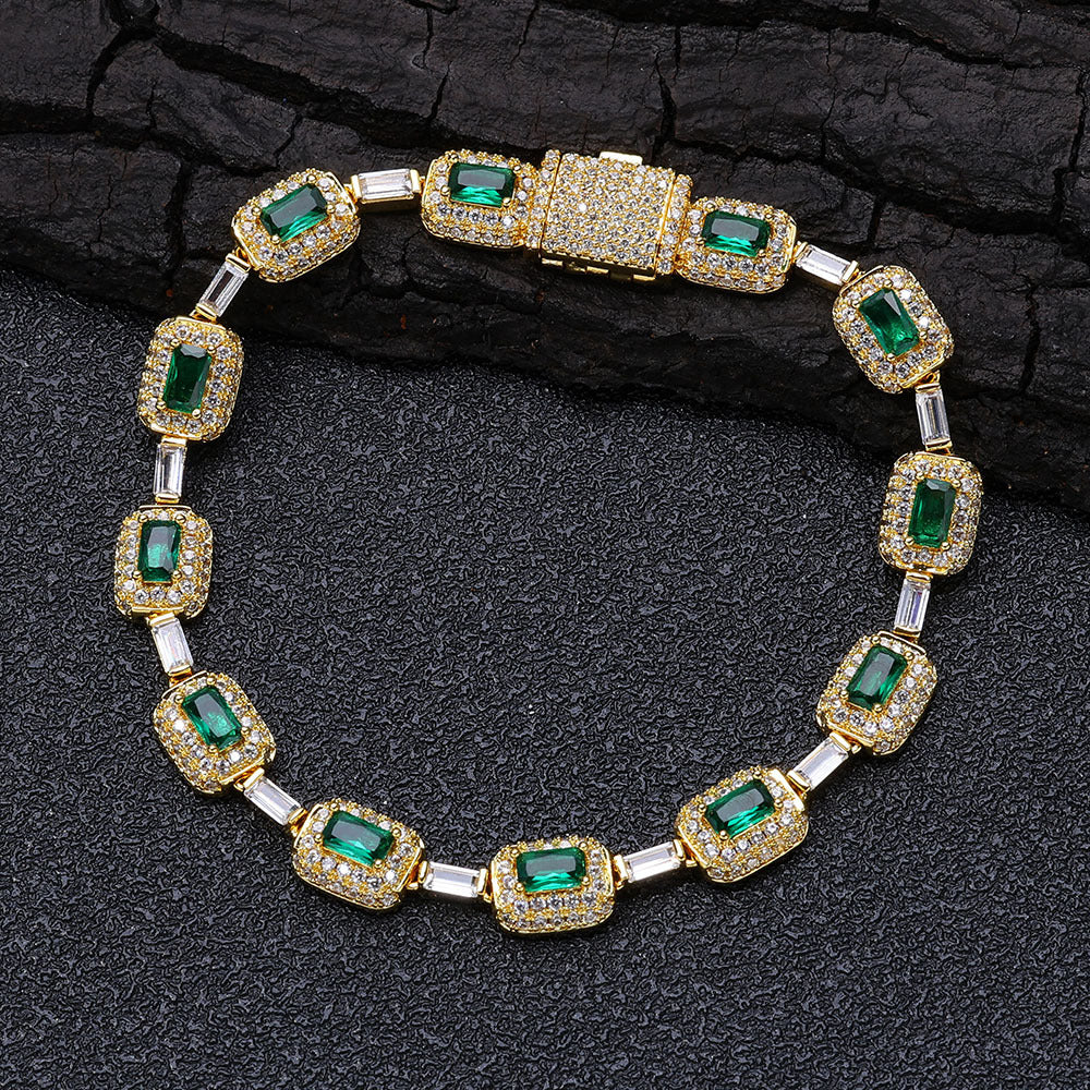 European Hip Hop Colorful Gemstone Jewelry Bracelet