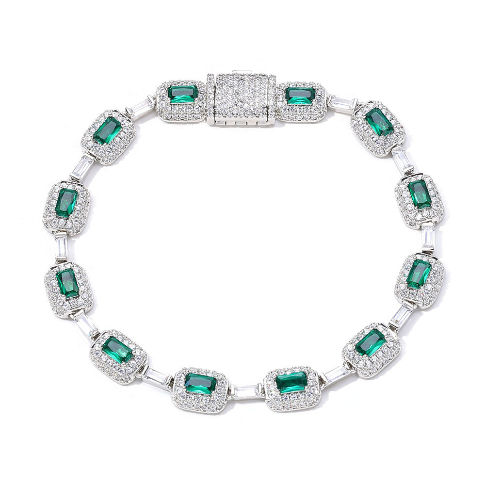 European Hip Hop Colorful Gemstone Jewelry Bracelet