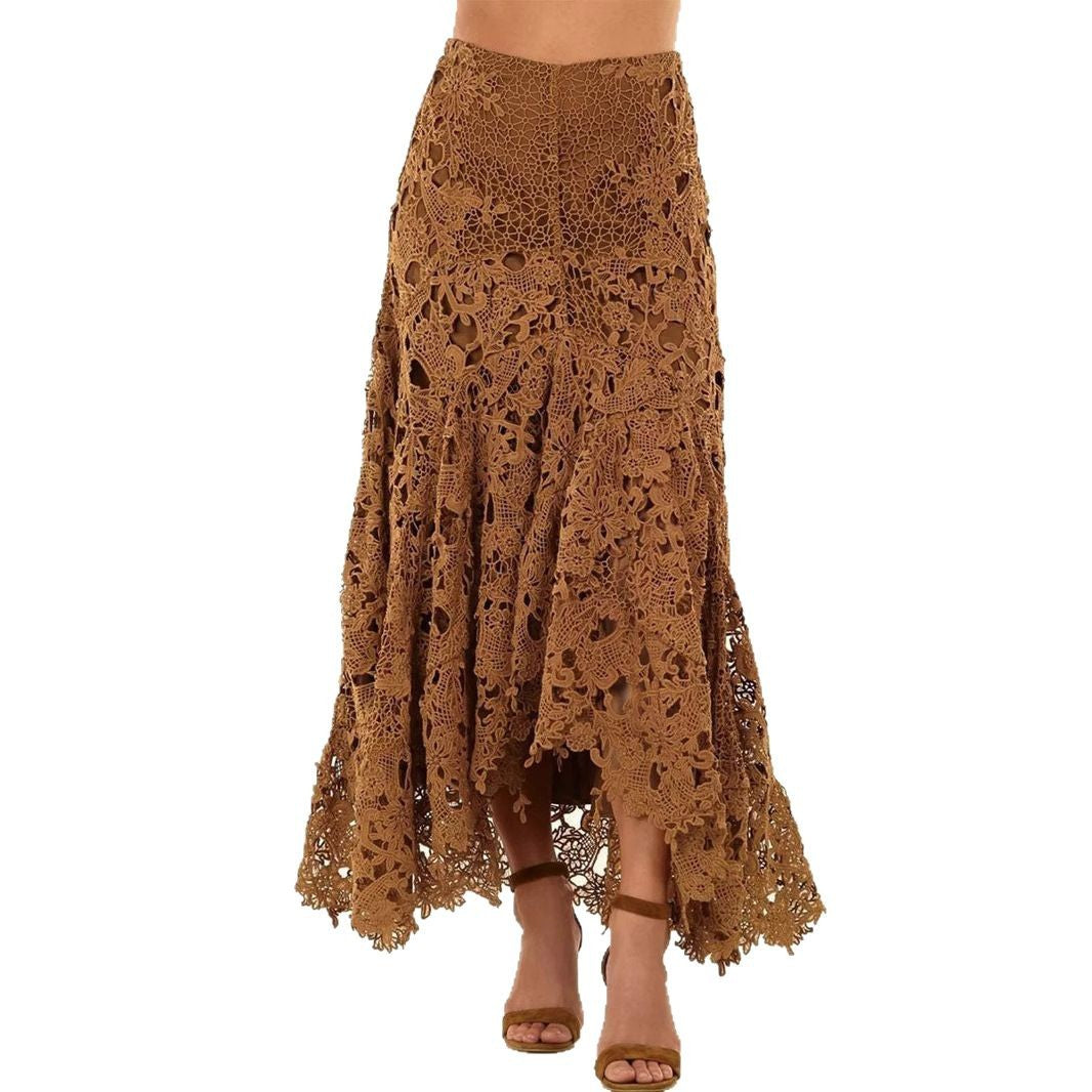 Women's Hollow Vacation Style Lace Beach Skirt