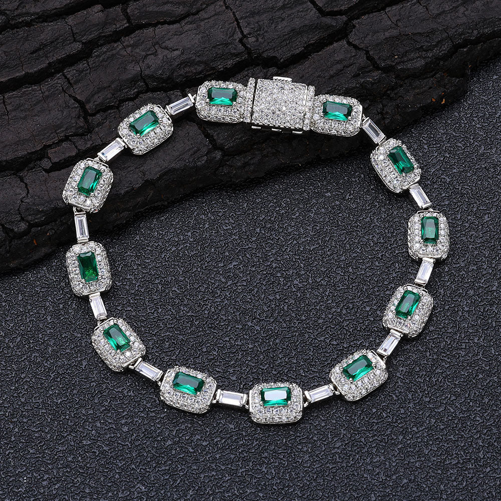 European Hip Hop Colorful Gemstone Jewelry Bracelet