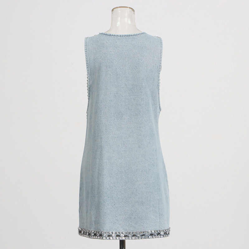 Fashion Personalized Sling Denim Dress Women