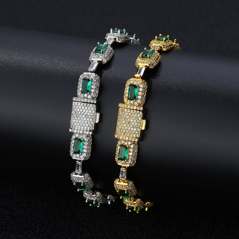 European Hip Hop Colorful Gemstone Jewelry Bracelet