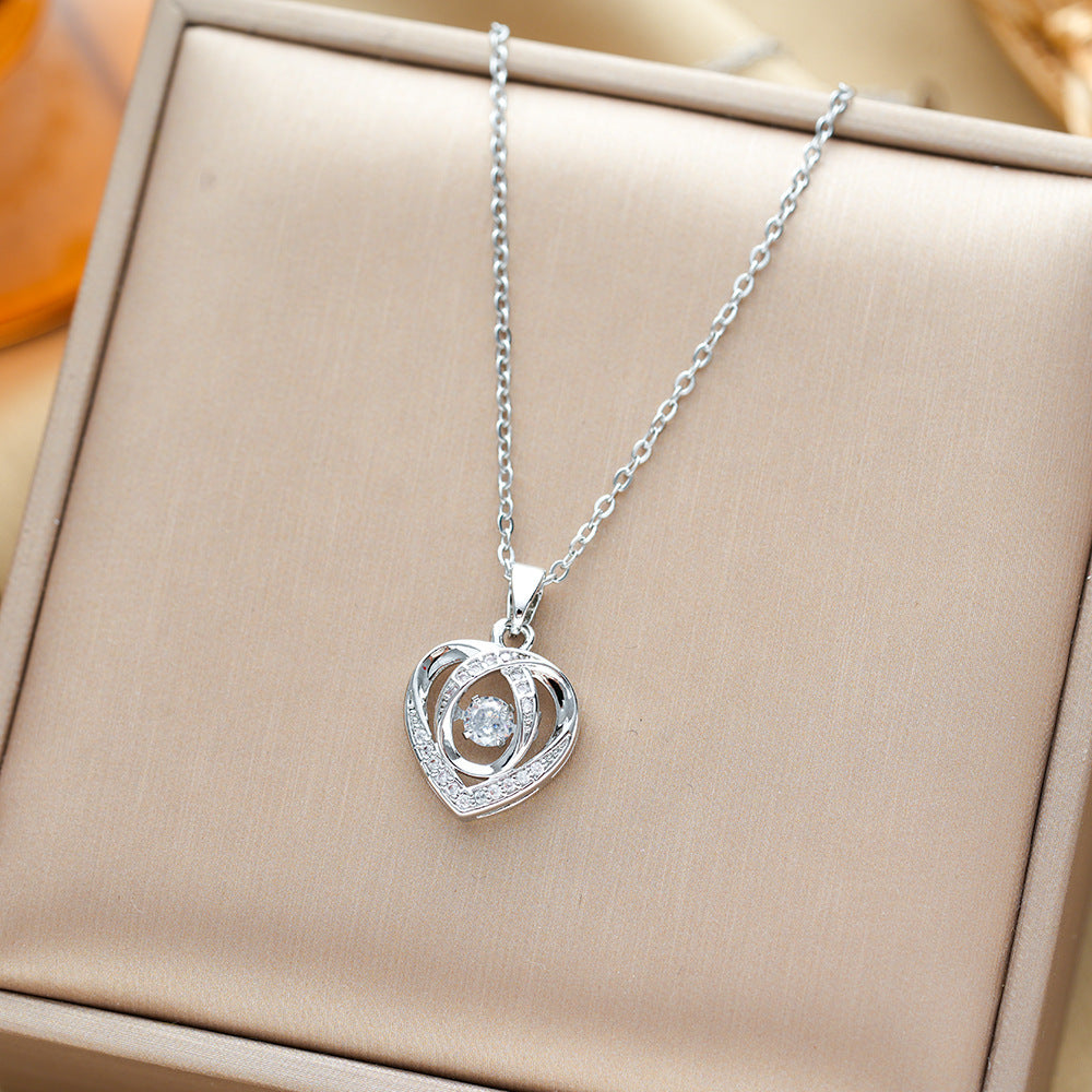 Fashion Dancing Love Necklace With Rhinestone