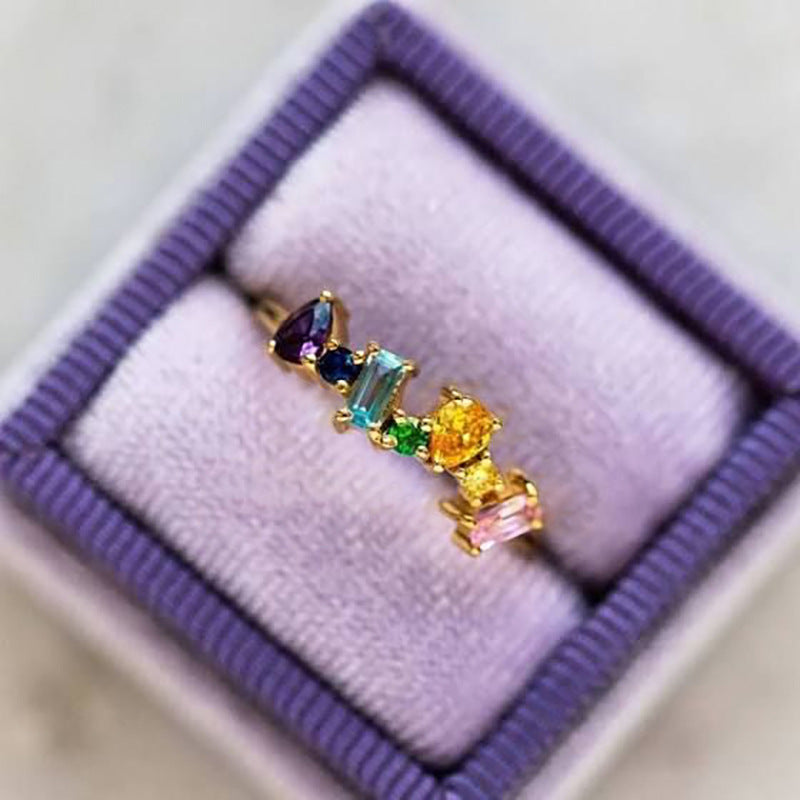 Geometry Pattern Style High-grade Temperament Index Finger Ring