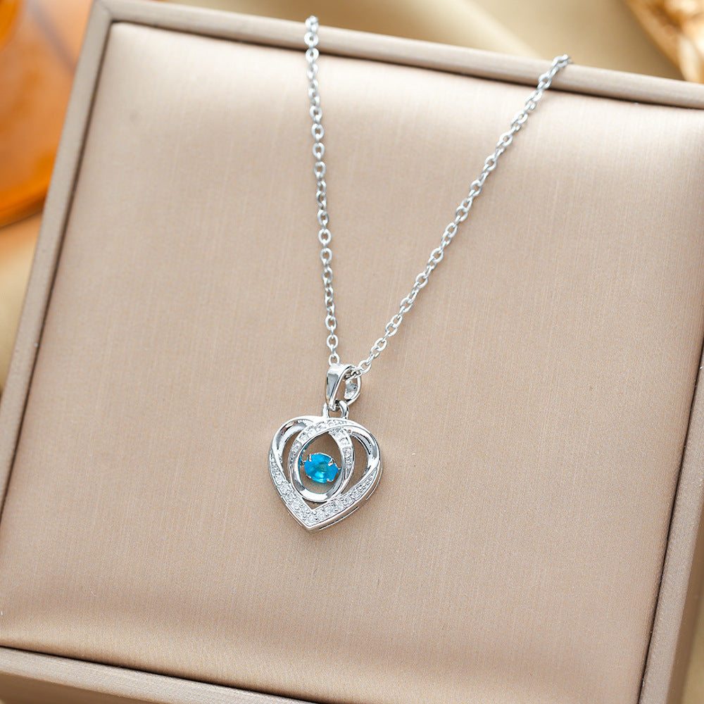 Fashion Dancing Love Necklace With Rhinestone