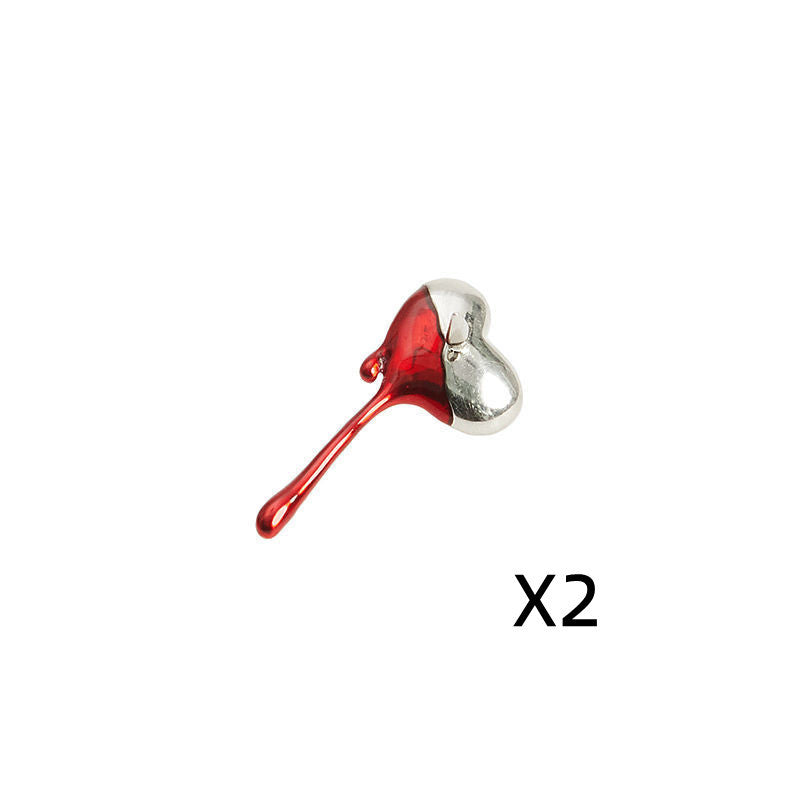 Small Melting Tears Love Blood Stud Earrings