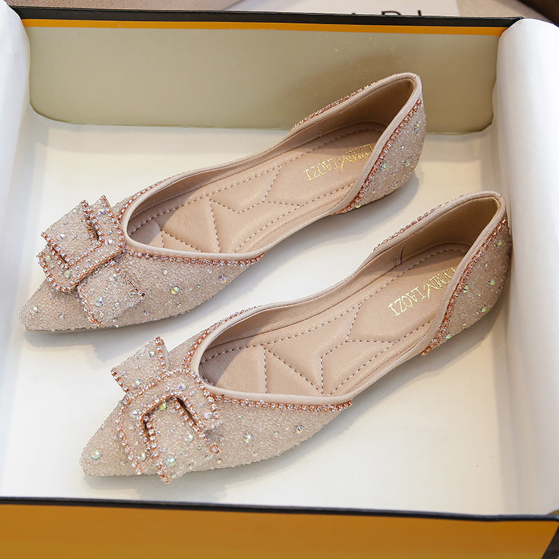 New Pumps With Rhinestones And Pointed-Toe Flats