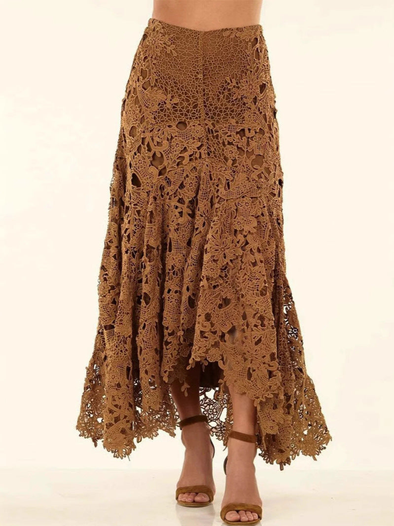 Women's Hollow Vacation Style Lace Beach Skirt