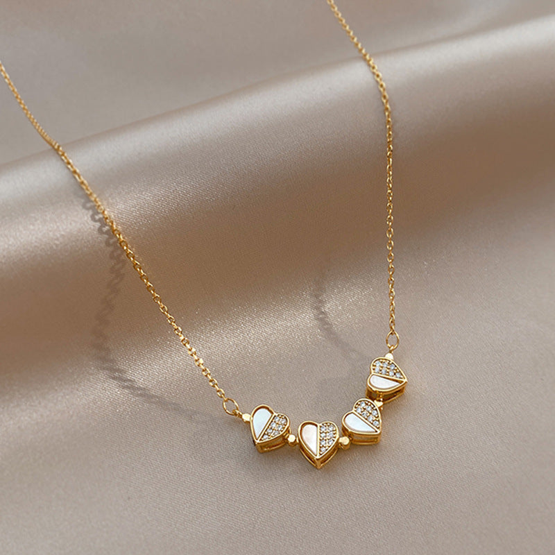 Luxury Four Leaf Clover/Hearts Pendant Necklace - Check video