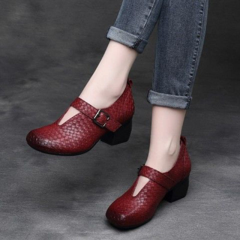 Women's Summer New Retro Square Toe Shoes