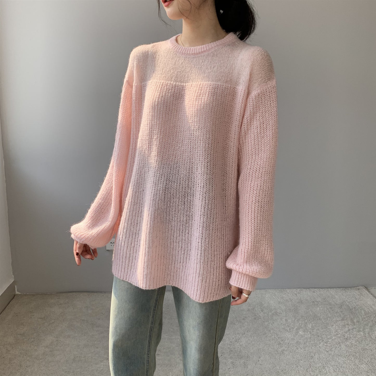Women's Round Neck Loose Long Sleeve Sweater