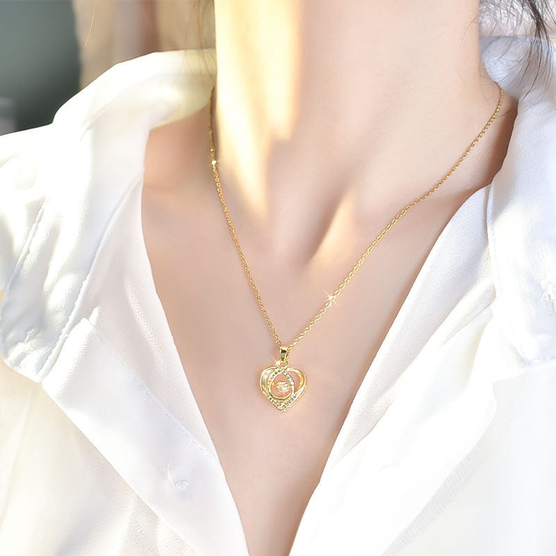 Fashion Dancing Love Necklace With Rhinestone