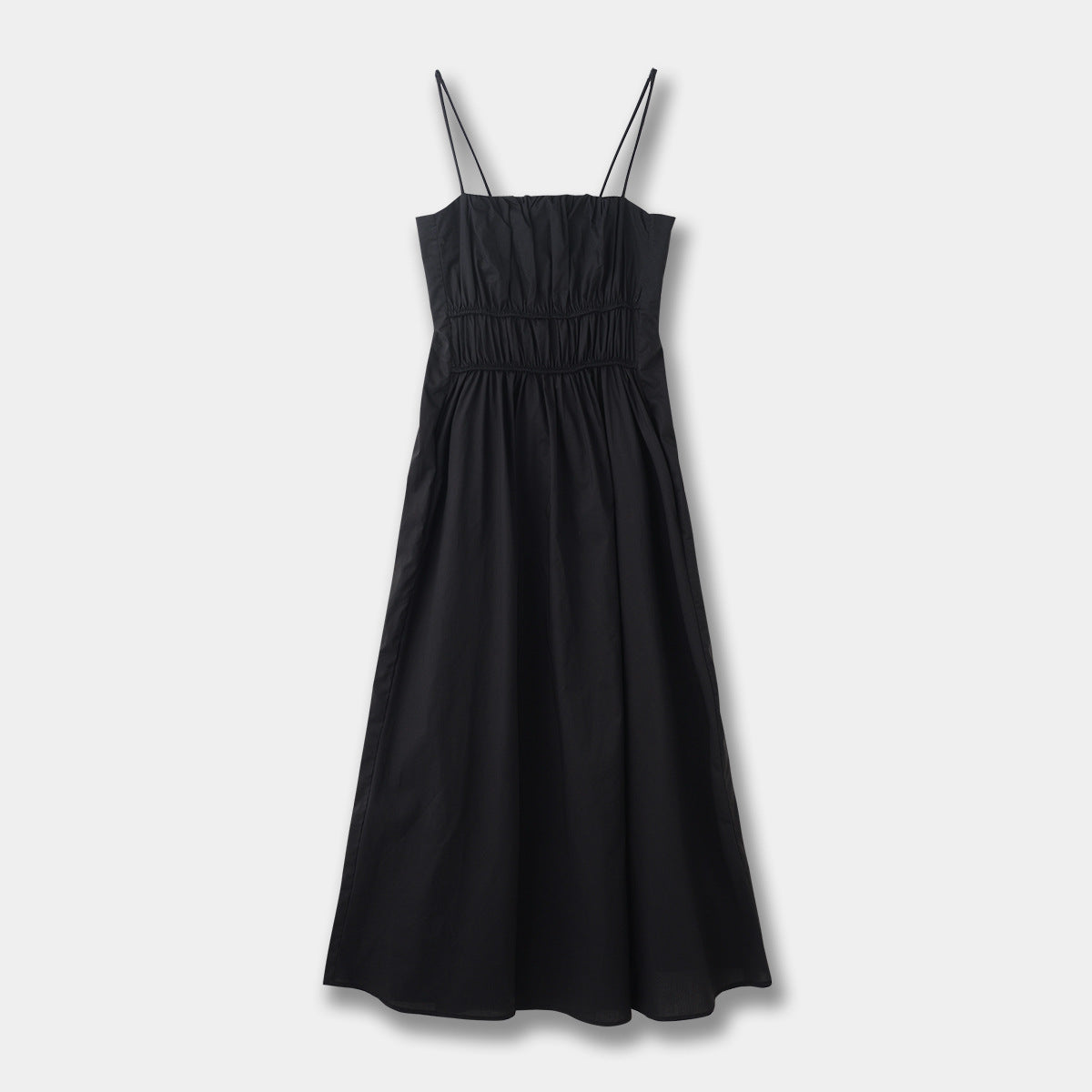 Wrapped Chest Strap Dress Cotton Blended Mid-length