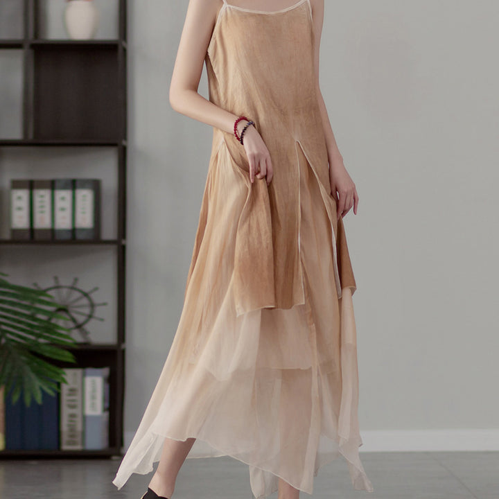 Fashion Spray Dyed Suspender Skirt Base Dress