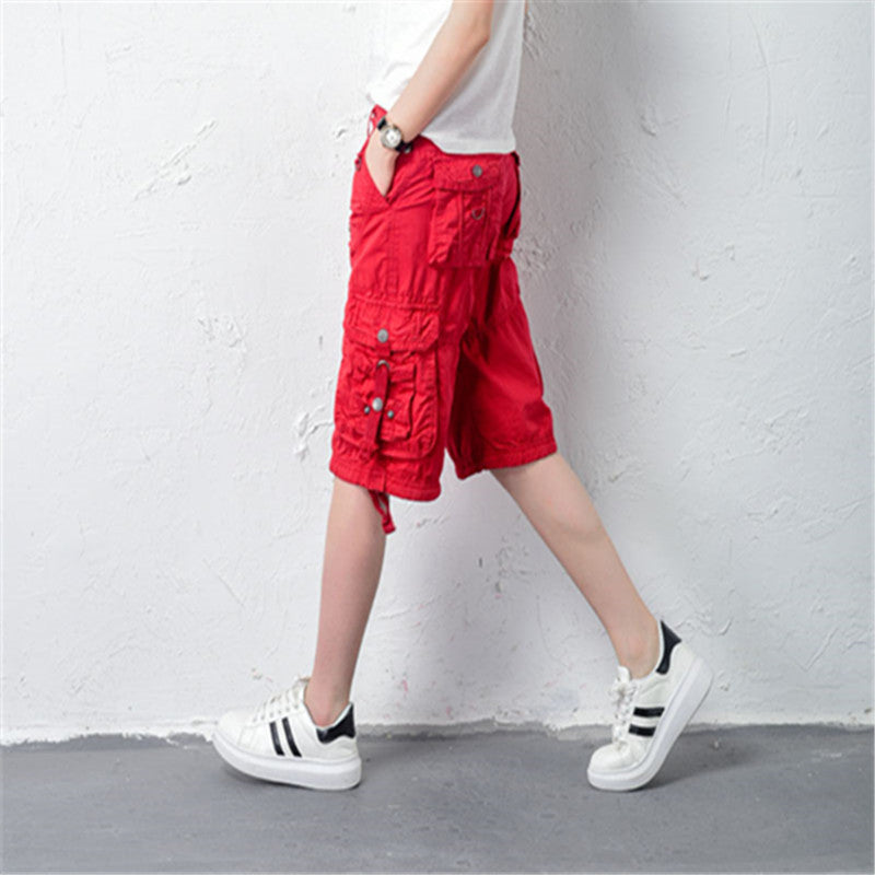 Casual Pants Loose Overknee Cropped Pants Multicolor Plus Size