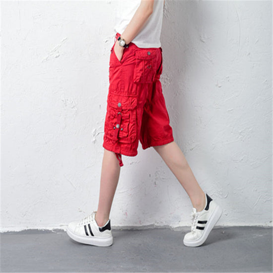 Casual Pants Loose Overknee Cropped Pants Multicolor Plus Size