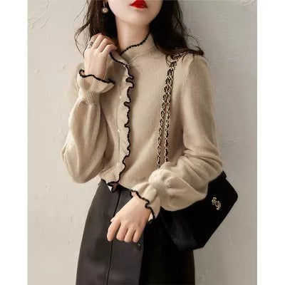 Velvet Stringy Selvedge Knitwear Cardigan For Women