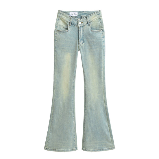 Fuli Washed Nostalgic Skinny Jeans For Women