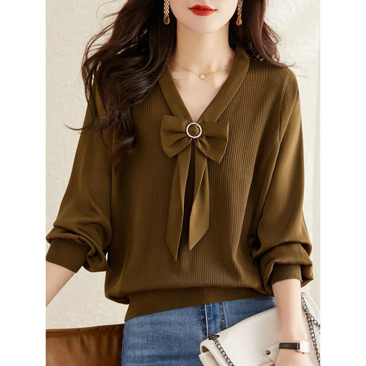 New V-neck Short Temperament Base Sweater