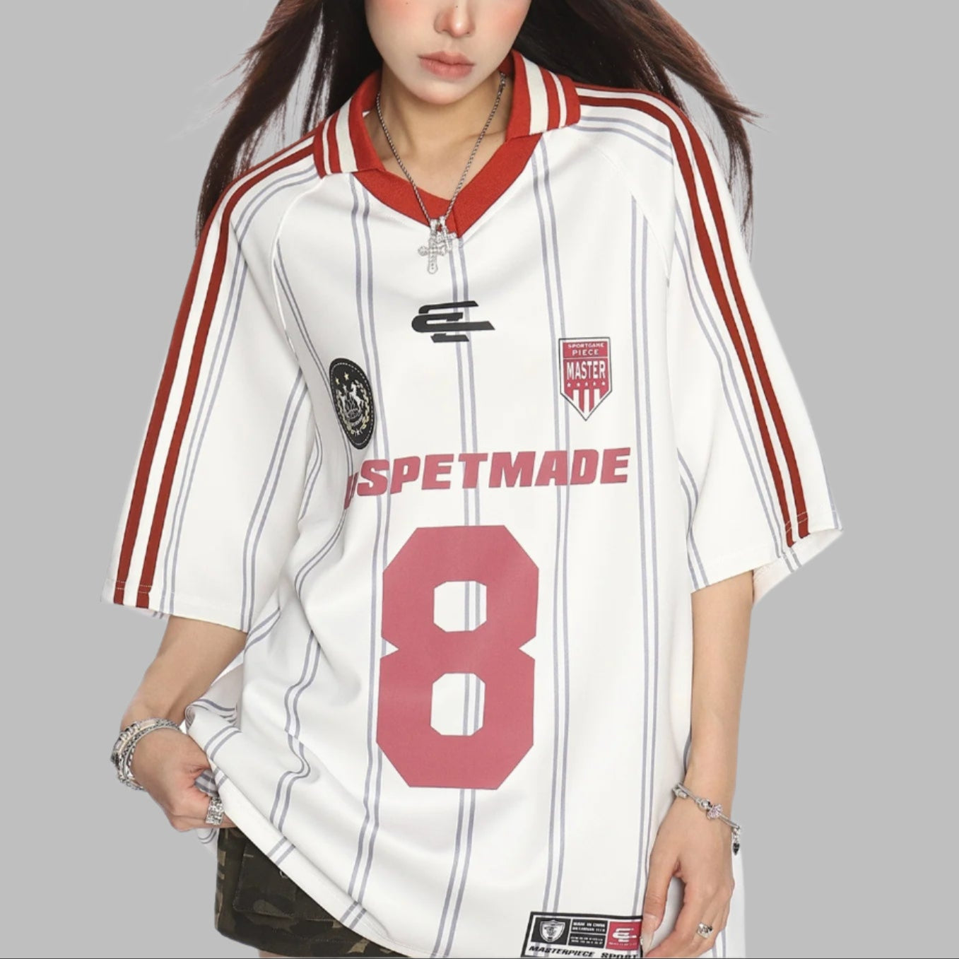 Sports Style Jersey Short-sleeved Casual Top Trendy Women