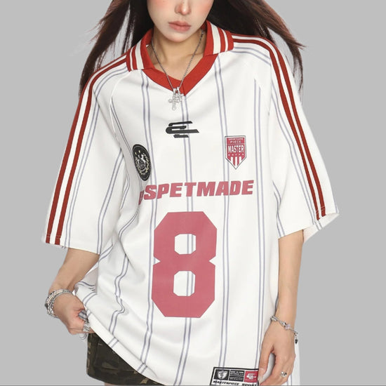 Sports Style Jersey Short-sleeved Casual Top Trendy Women