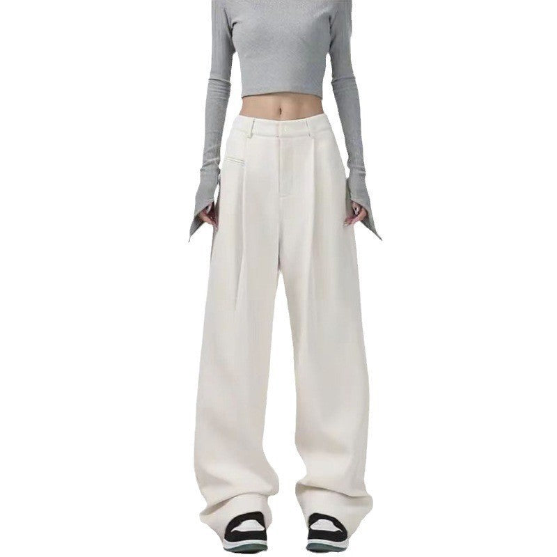 Design Drape Wide-leg Casual Pants Straight-leg Pants